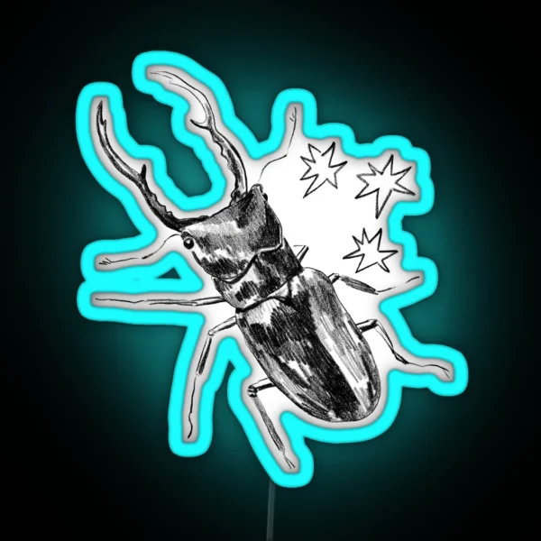 Shiny Stag Beetle RGB Neon Sign