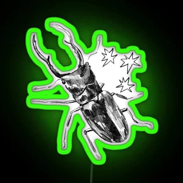 Shiny Stag Beetle RGB Neon Sign