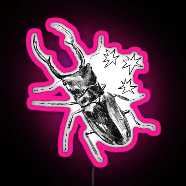 Shiny Stag Beetle RGB Neon Sign