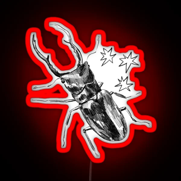 Shiny Stag Beetle RGB Neon Sign