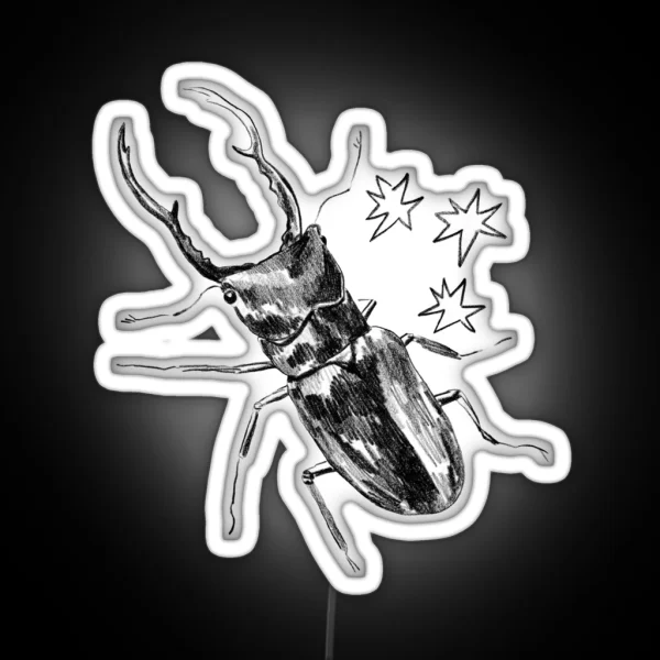 Shiny Stag Beetle RGB Neon Sign