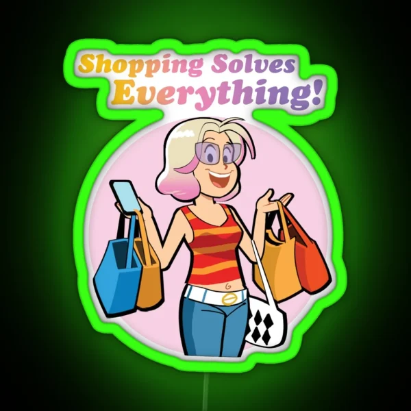 Shopaholic Girl RGB Neon Sign