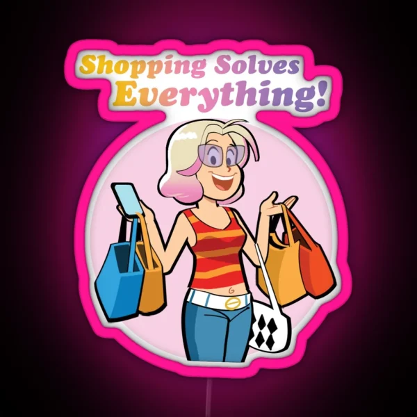 Shopaholic Girl RGB Neon Sign