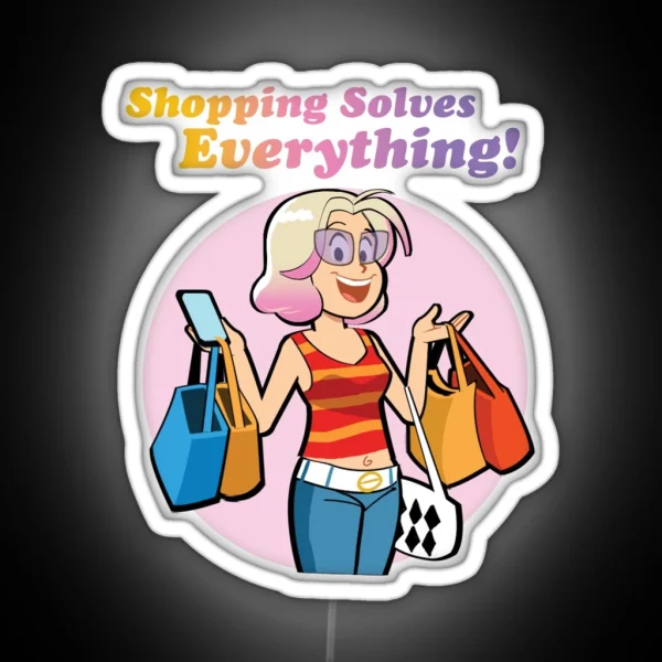 Shopaholic Girl RGB Neon Sign