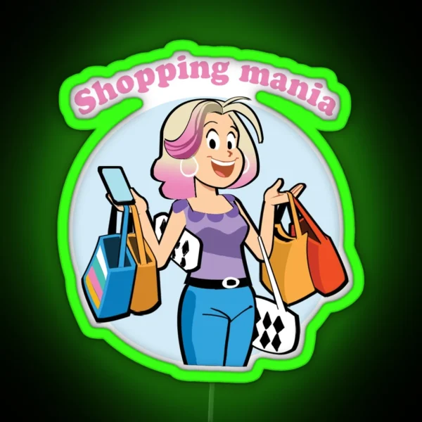 Shopaholic Girl RGB Neon Sign