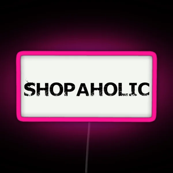 Shopaholic Logo Design RGB Neon Sign