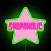 RGB Neon Shopaholic Star Sign in Green
