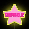 neon rgb shopaholic star sign in yellow