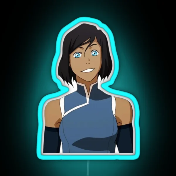 Short Hair Korra Smile RGB Neon Sign