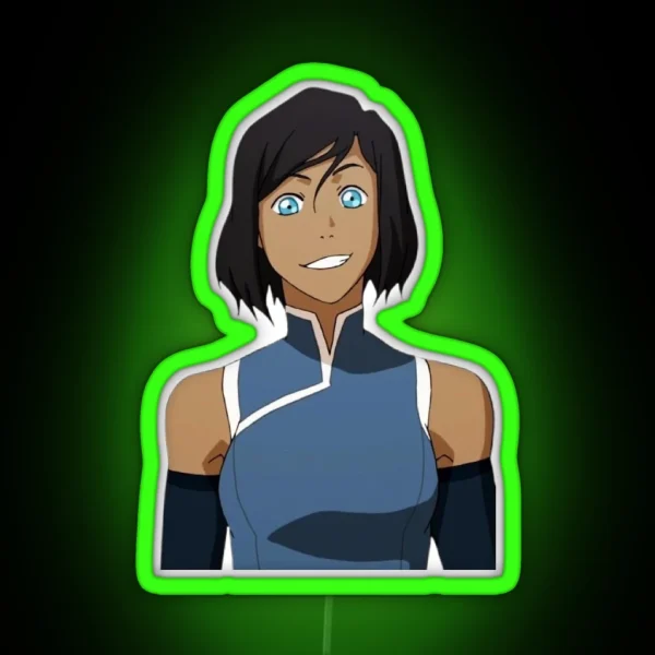 Short Hair Korra Smile RGB Neon Sign