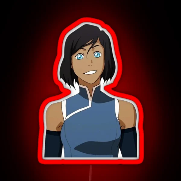 Short Hair Korra Smile RGB Neon Sign