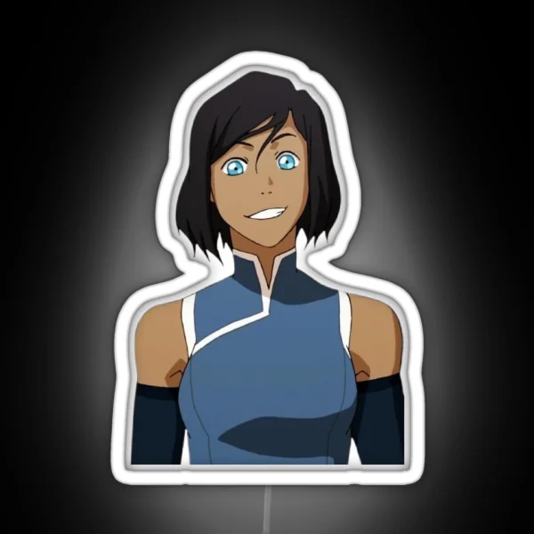 Short Hair Korra Smile RGB Neon Sign