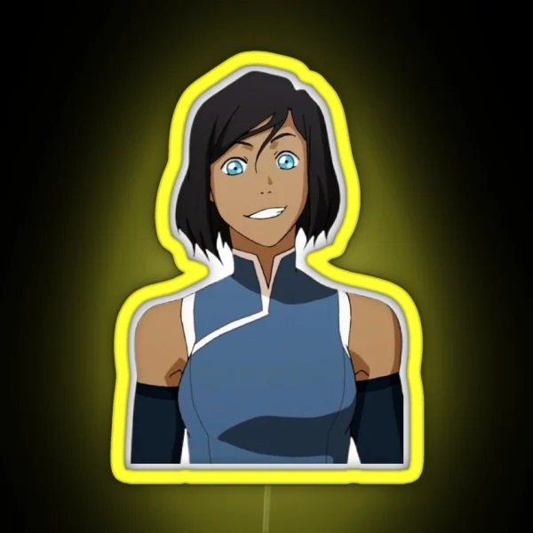 Short Hair Korra Smile RGB Neon Sign