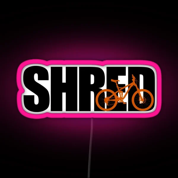 Shred It Downhill Mountain Bike RGB Neon Sign