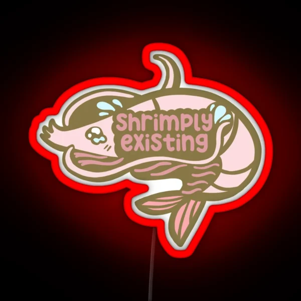 Shrimply Existing RGB Neon Sign