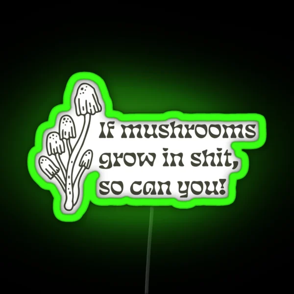 Shrooms Psilocybin Funny RGB Neon Sign