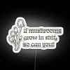 funny psilocybin shrooms neon sign with vibrant rgb colors and a white background - psychedelic design