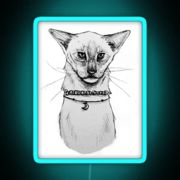 Siamese Choker Cat RGB Neon Sign