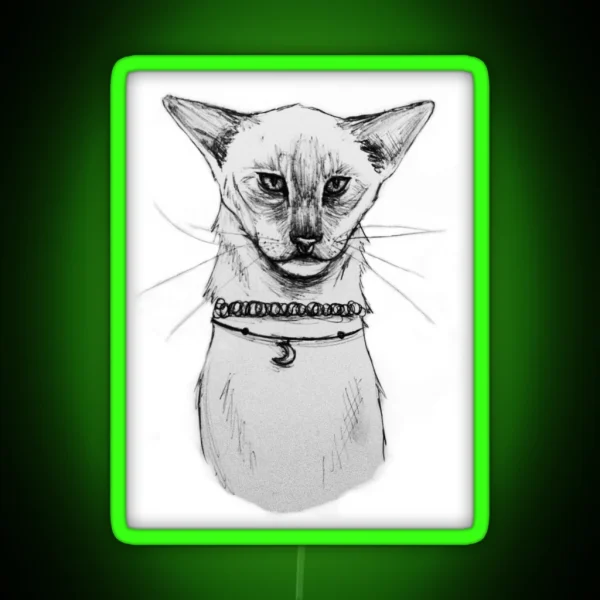 Siamese Choker Cat RGB Neon Sign