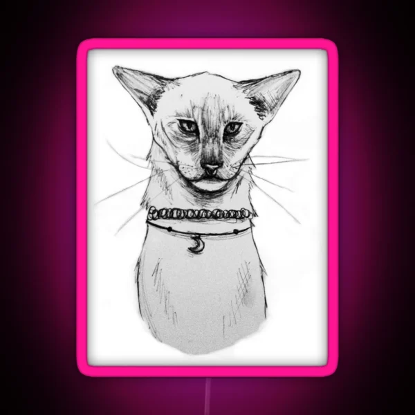 Siamese Choker Cat RGB Neon Sign