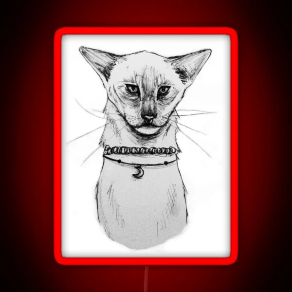 Siamese Choker Cat RGB Neon Sign