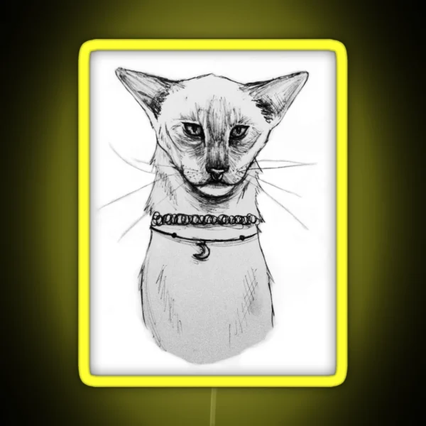Siamese Choker Cat RGB Neon Sign