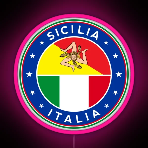 Sicilia Italia Sicily Italy Sicilia RGB Neon Sign