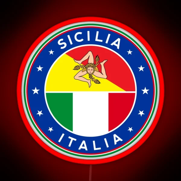 Sicilia Italia Sicily Italy Sicilia RGB Neon Sign