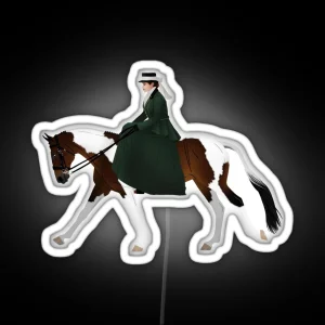 Side Saddle Pinto And Rider Equine Rampaige RGB Neon Sign