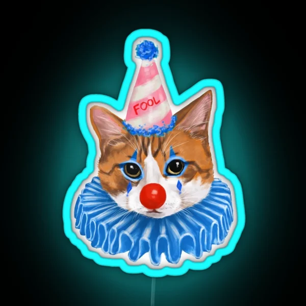 Silly Clown Cat RGB Neon Sign