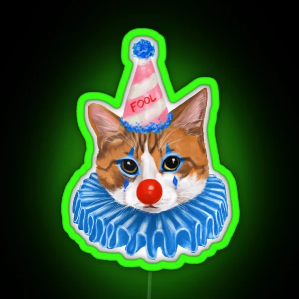 Silly Clown Cat RGB Neon Sign