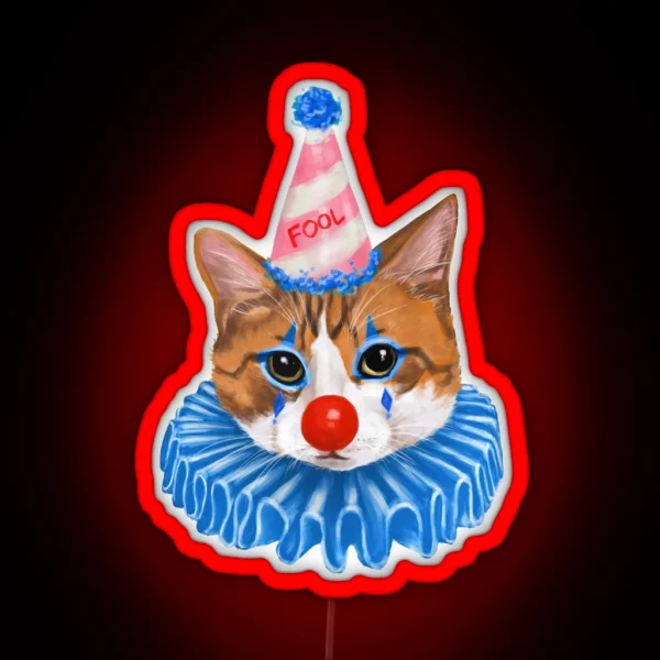 Silly Clown Cat RGB Neon Sign