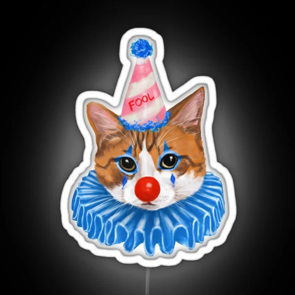 Silly Clown Cat RGB Neon Sign