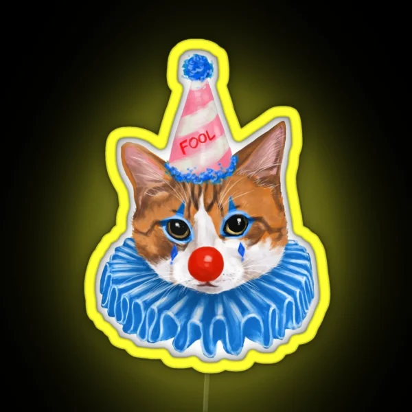 Silly Clown Cat RGB Neon Sign