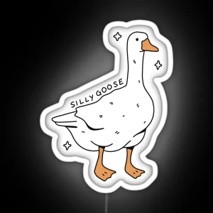 Silly Goose Illustration RGB Neon Sign