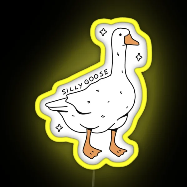 Silly Goose Illustration RGB Neon Sign