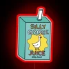 silly goose juice neon sign rgb red