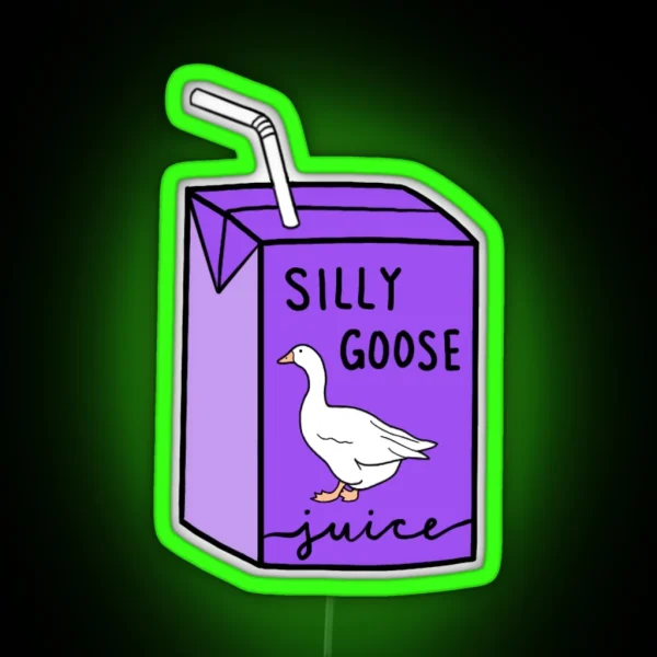 Silly Goose Juice Purple RGB Neon Sign