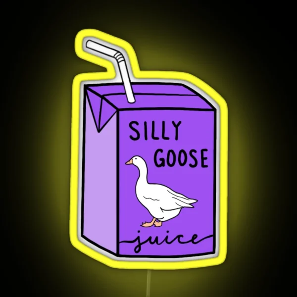 Silly Goose Juice Purple RGB Neon Sign