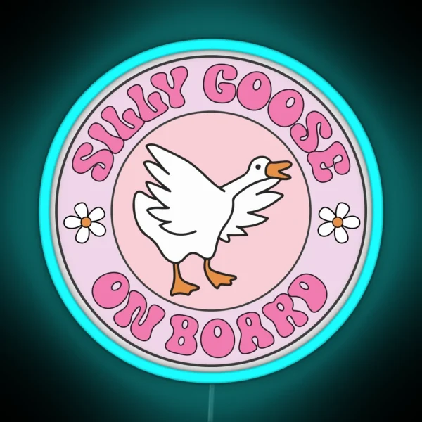 Silly Goose On Board Funny Meme Bumper RGB Neon Sign
