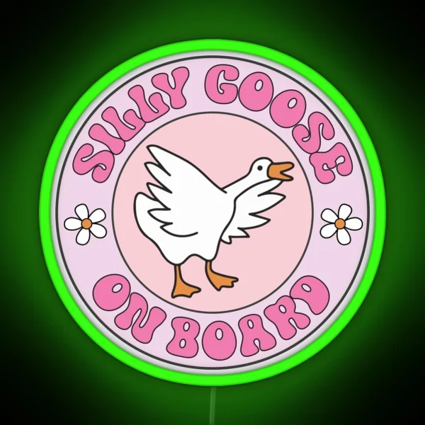 Silly Goose On Board Funny Meme Bumper RGB Neon Sign