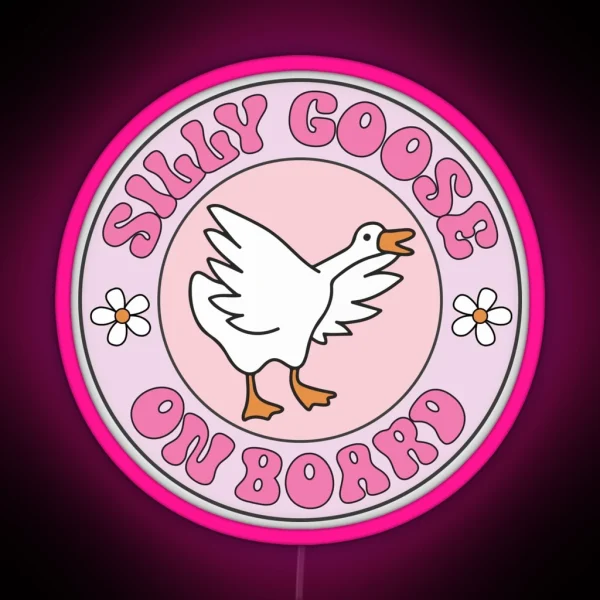 Silly Goose On Board Funny Meme Bumper RGB Neon Sign