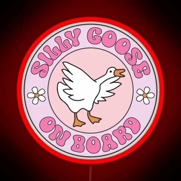 Silly Goose On Board Funny Meme Bumper RGB Neon Sign