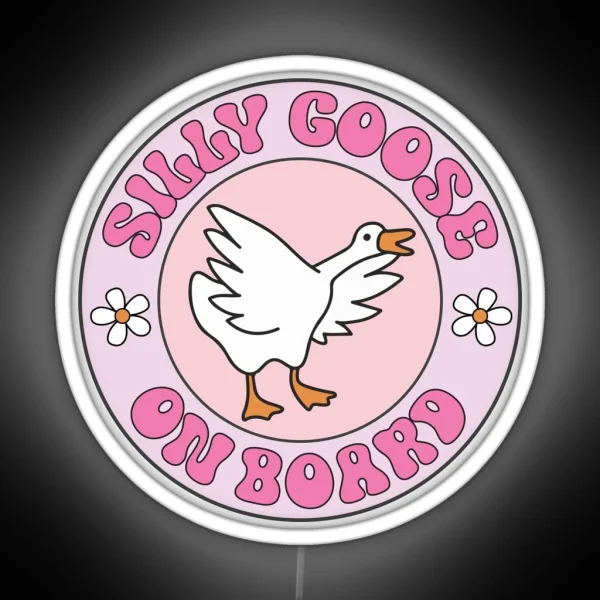 Silly Goose On Board Funny Meme Bumper RGB Neon Sign