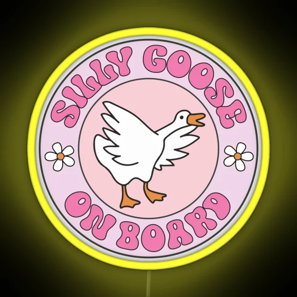 Silly Goose On Board Funny Meme Bumper RGB Neon Sign