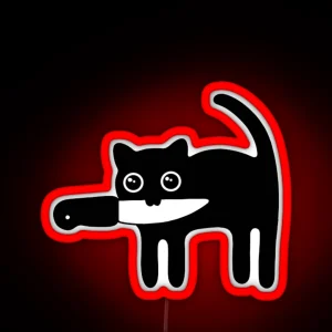 Silly Knife Cat RGB Neon Sign