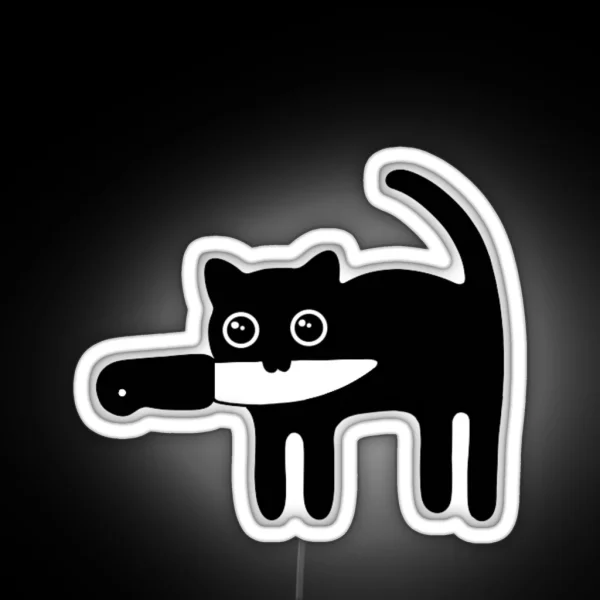 Silly Knife Cat RGB Neon Sign