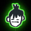 RGB Neon Sign Displaying 'Silly Little Aki' in Green