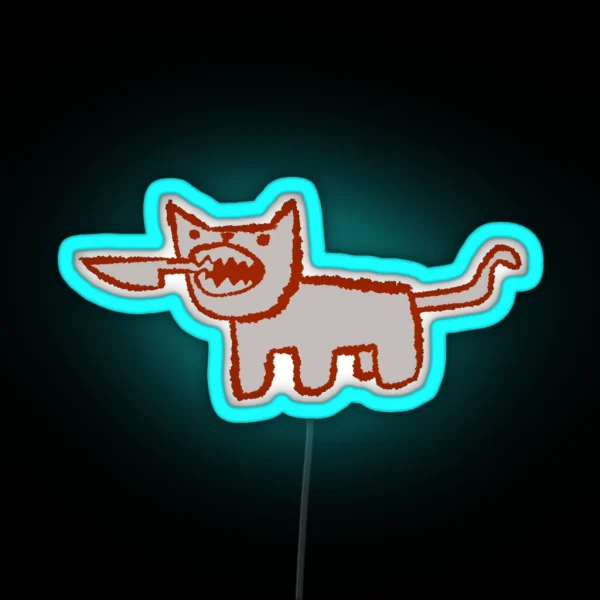 Silly Little Knife Cat RGB Neon Sign