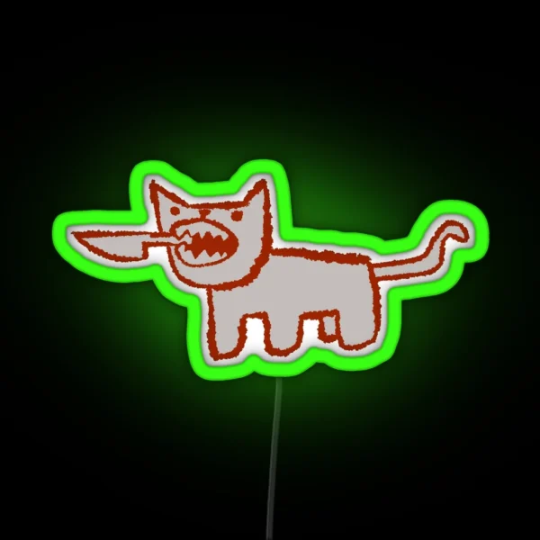 Silly Little Knife Cat RGB Neon Sign